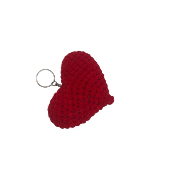 Crochet Heart Bag Charm ❤️ Love On The Go Red Heart Keychain Bag Accesso… - Picture 12 of 17